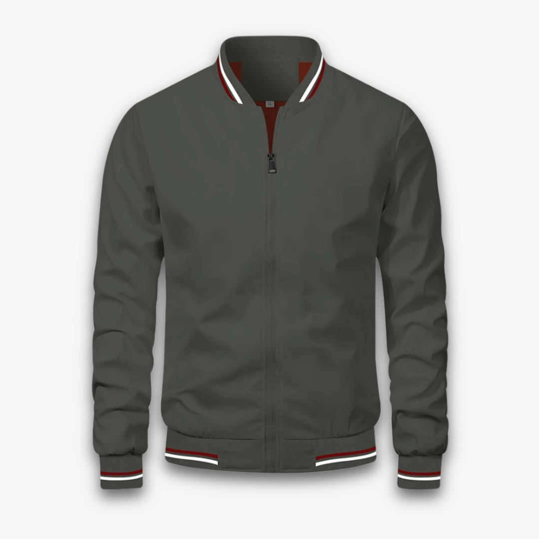 Taviero – Lightweight Bomber Jacket With Stand Collar