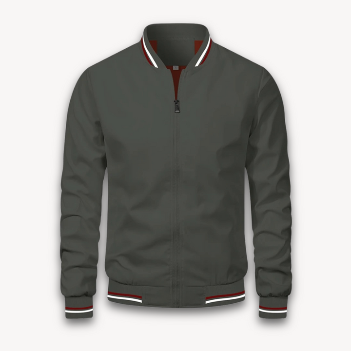Taviero – Lightweight Bomber Jacket With Stand Collar