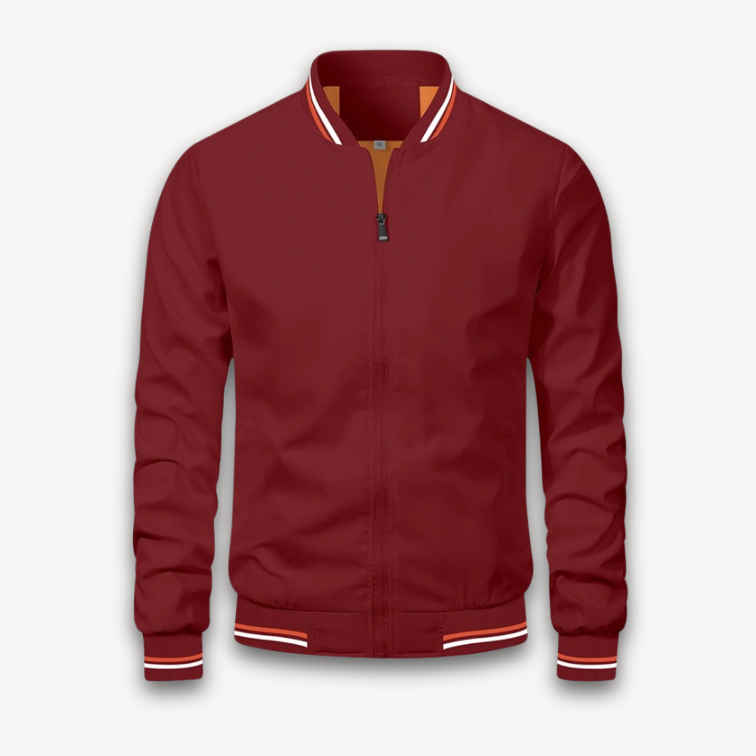 Taviero – Lightweight Bomber Jacket With Stand Collar