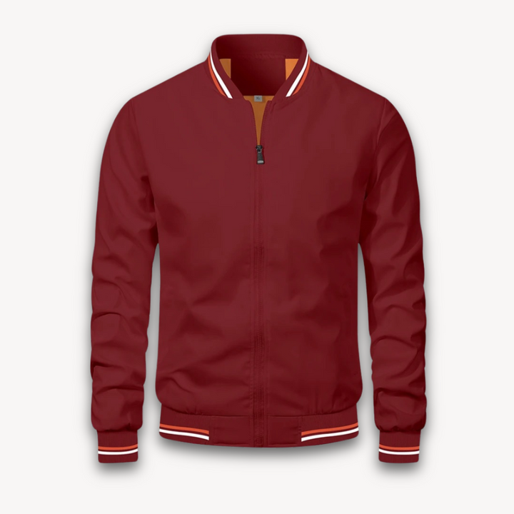 Taviero – Lightweight Bomber Jacket With Stand Collar