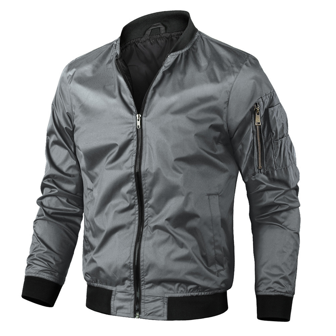 Roderic – Men’s Stand Collar Jacket with Ribbed Cuffs