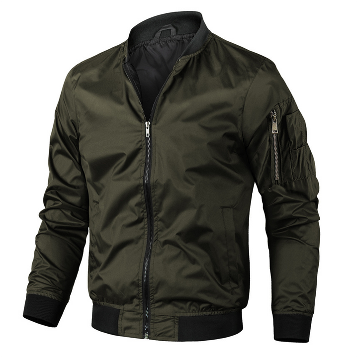 Roderic – Men’s Stand Collar Jacket with Ribbed Cuffs