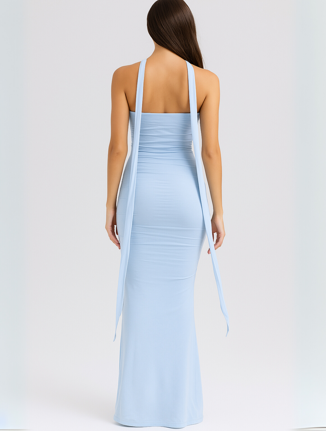 Mireille | Strapless Maxi Dress with Choker Design - Elegant and Refined