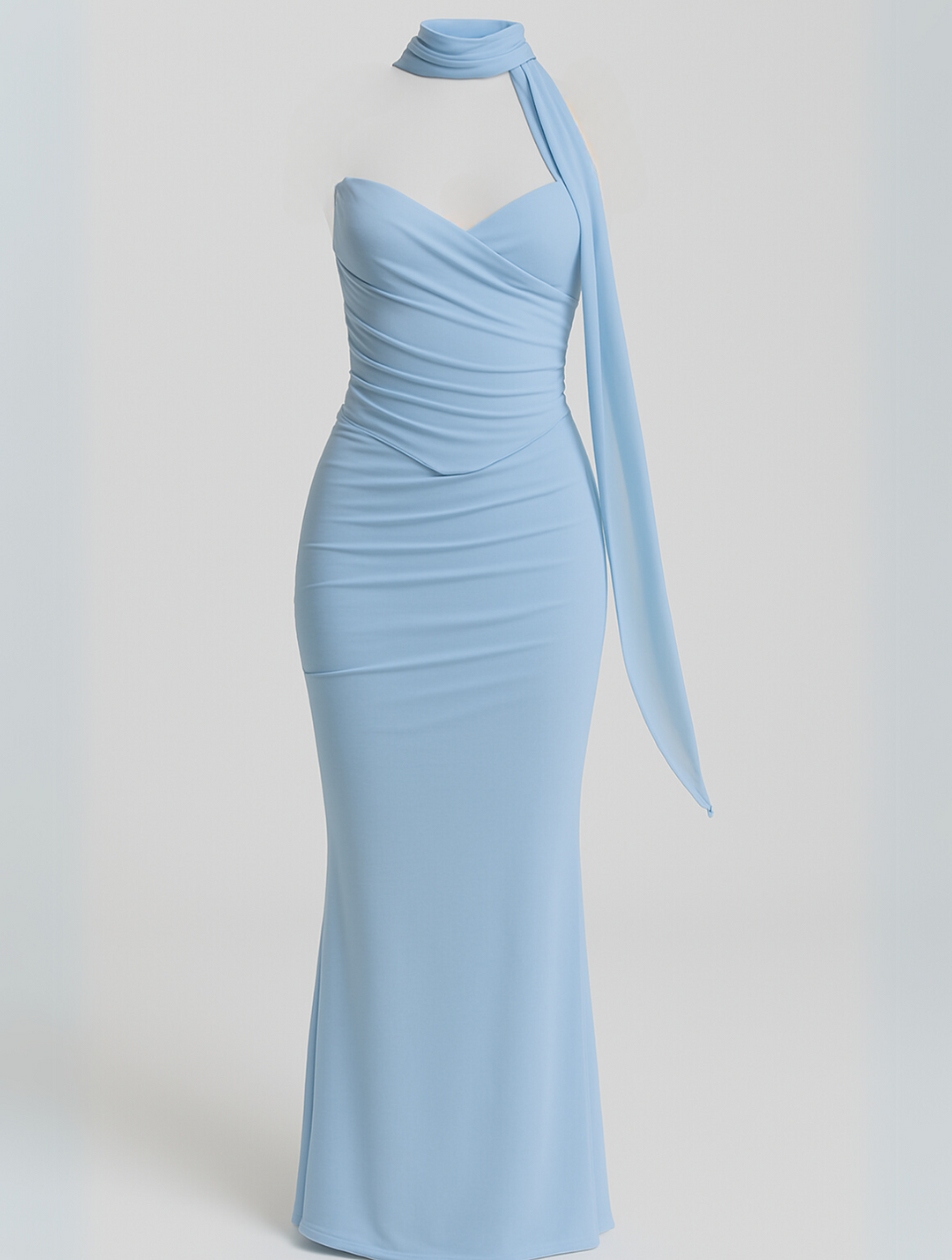 Mireille | Strapless Maxi Dress with Choker Design - Elegant and Refined