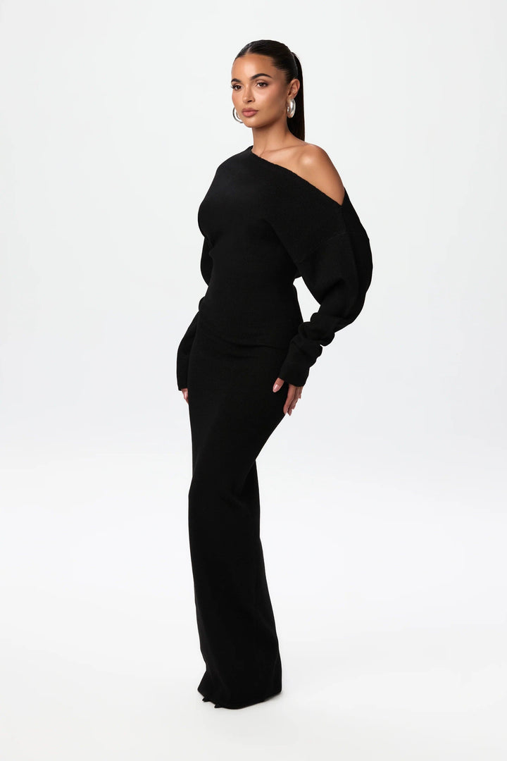 Alba | Elegant Knitted Maxi Dress