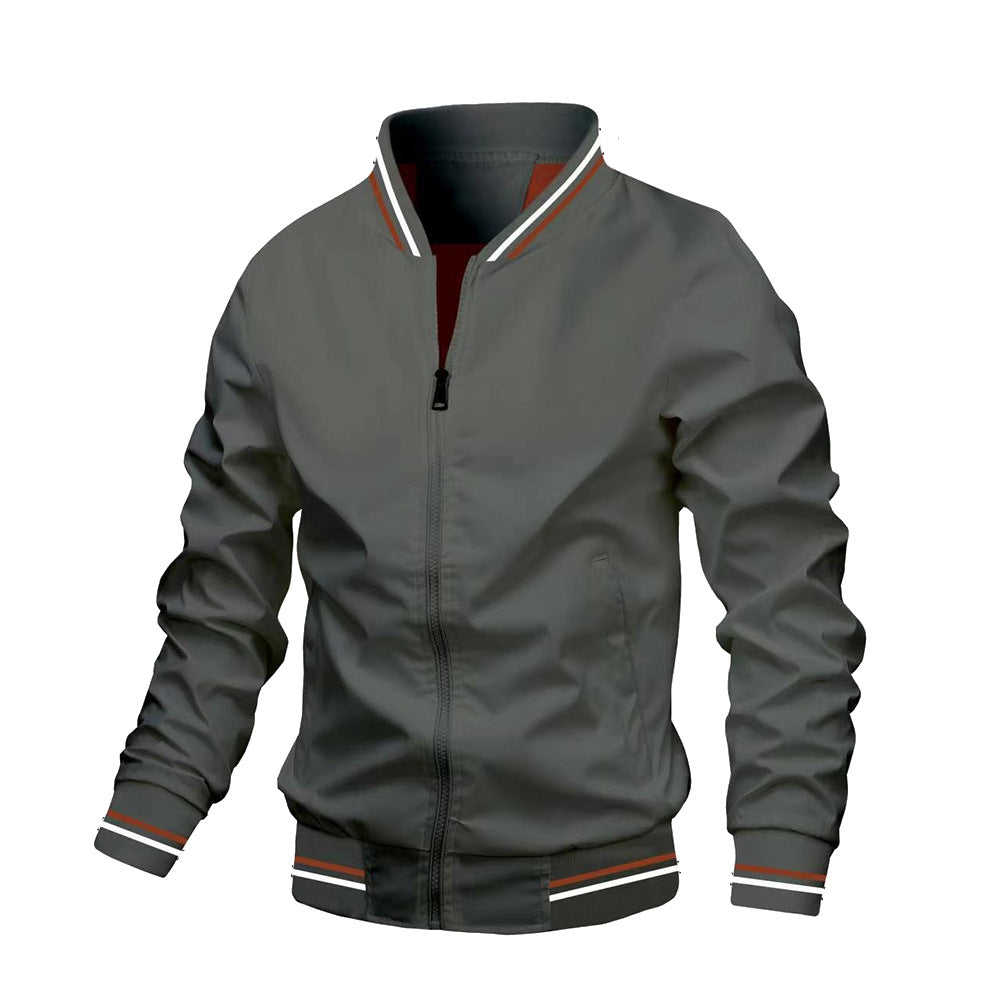 Taviero – Lightweight Bomber Jacket With Stand Collar