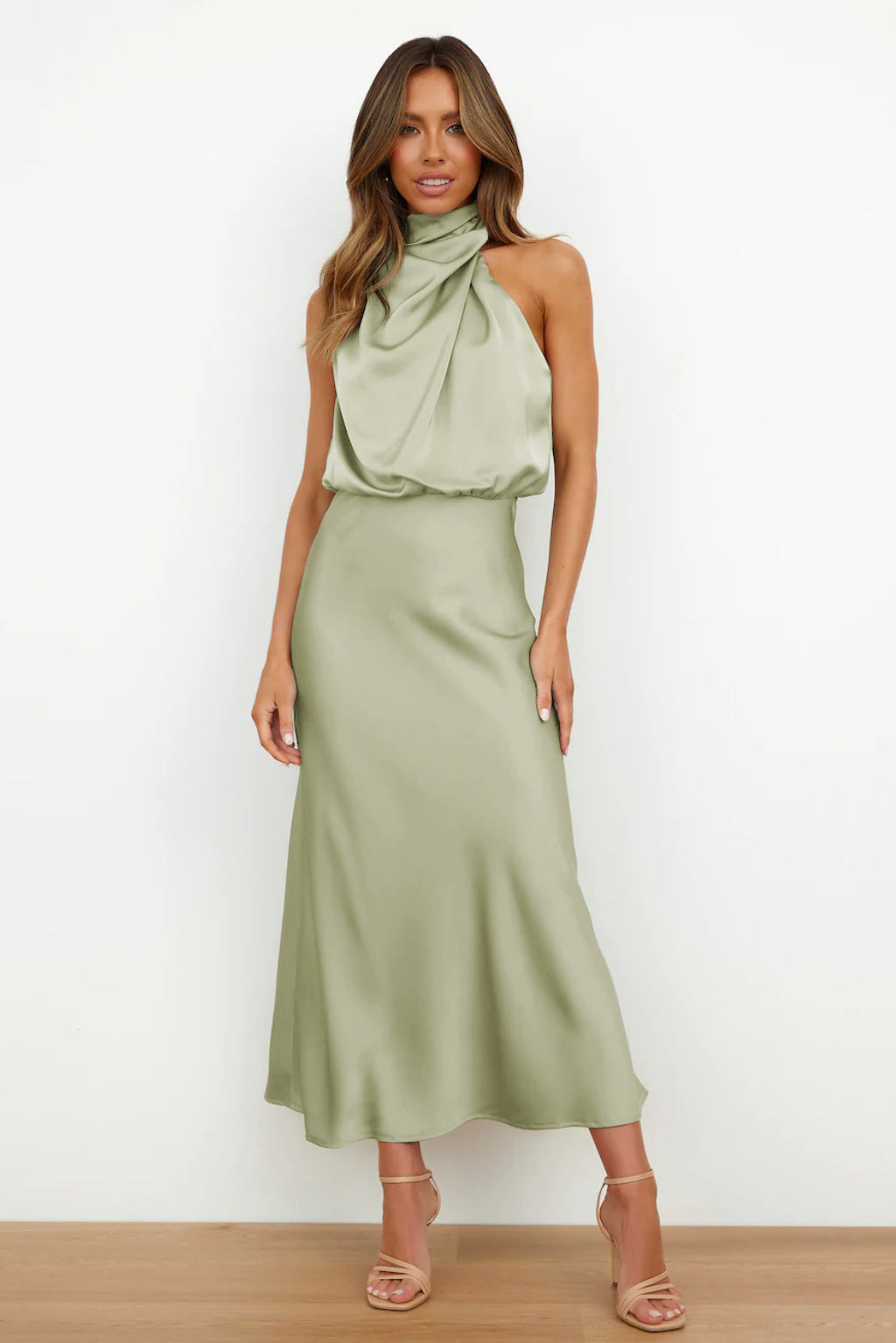 Rosalie | Chic Midi Dress with Modern Neckline - Elegant and Feminine