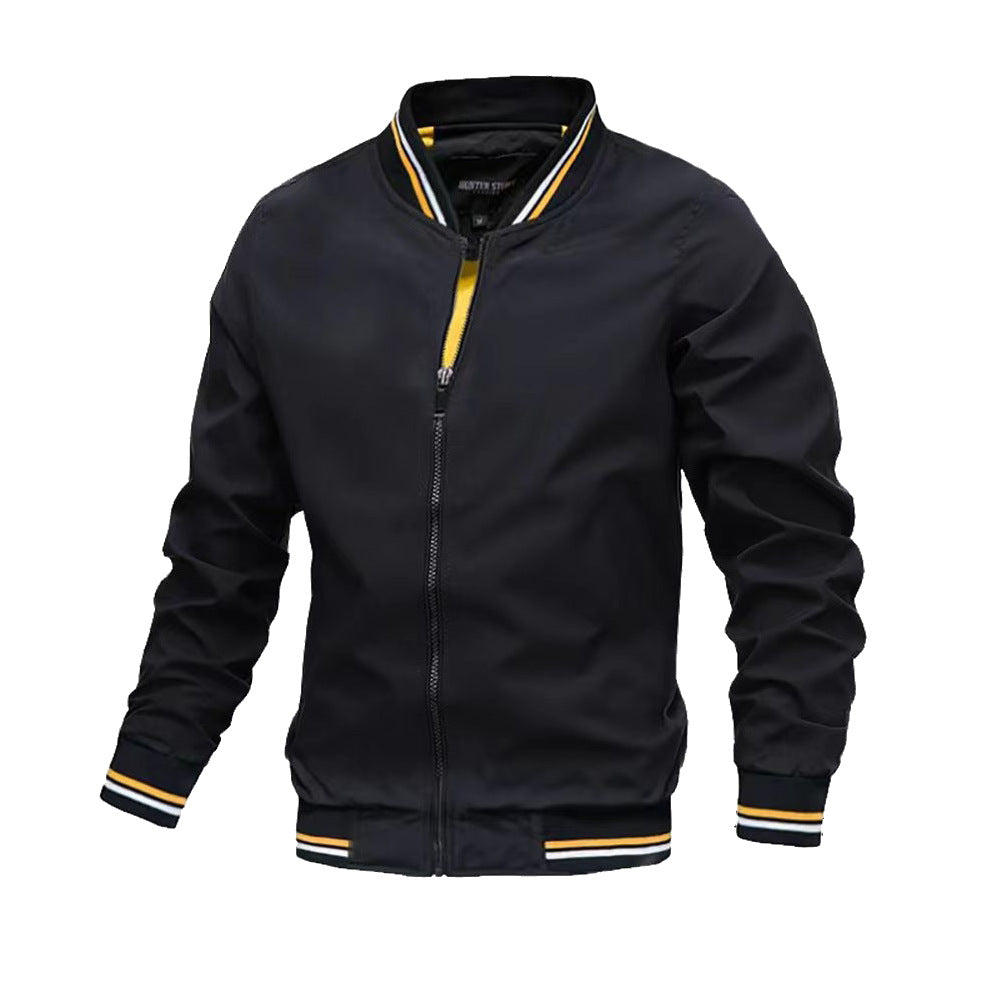 Taviero – Lightweight Bomber Jacket With Stand Collar