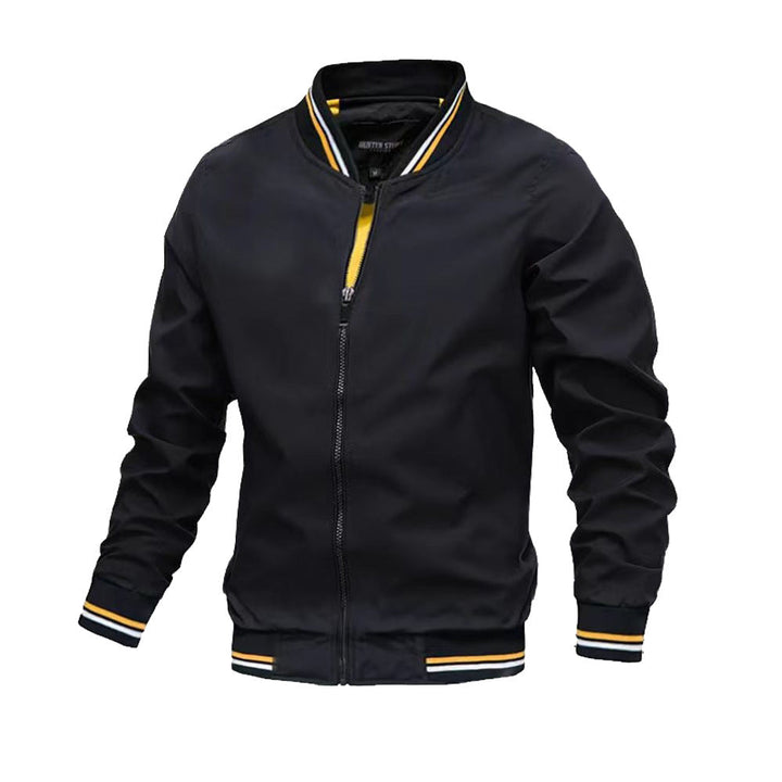Taviero – Lightweight Bomber Jacket With Stand Collar
