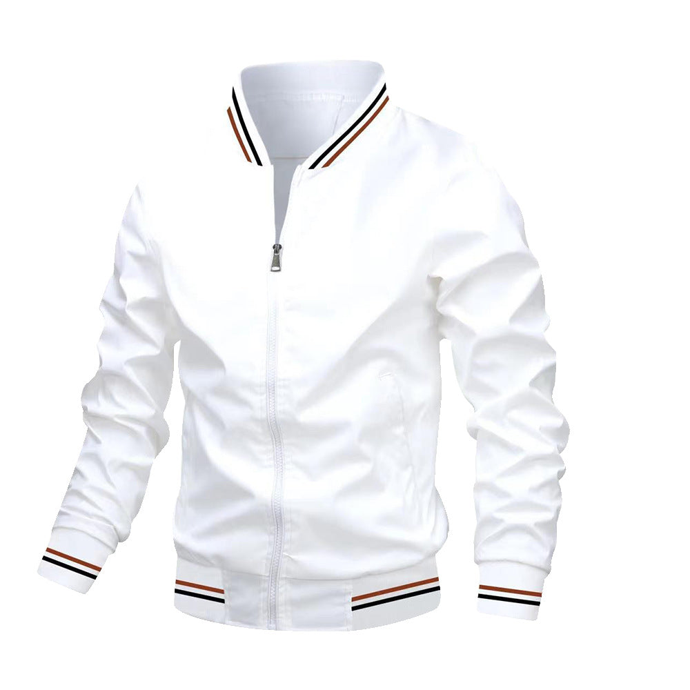 Taviero – Lightweight Bomber Jacket With Stand Collar