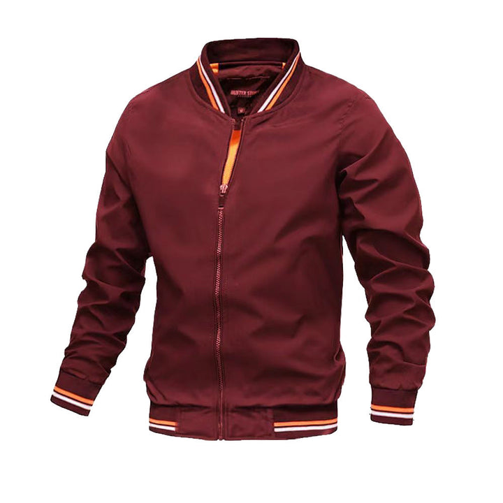 Taviero – Lightweight Bomber Jacket With Stand Collar
