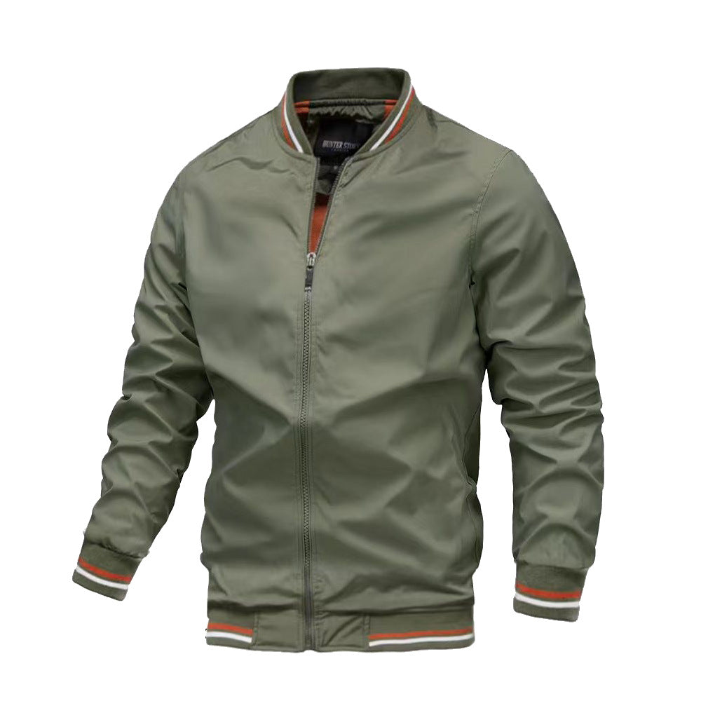Taviero – Lightweight Bomber Jacket With Stand Collar