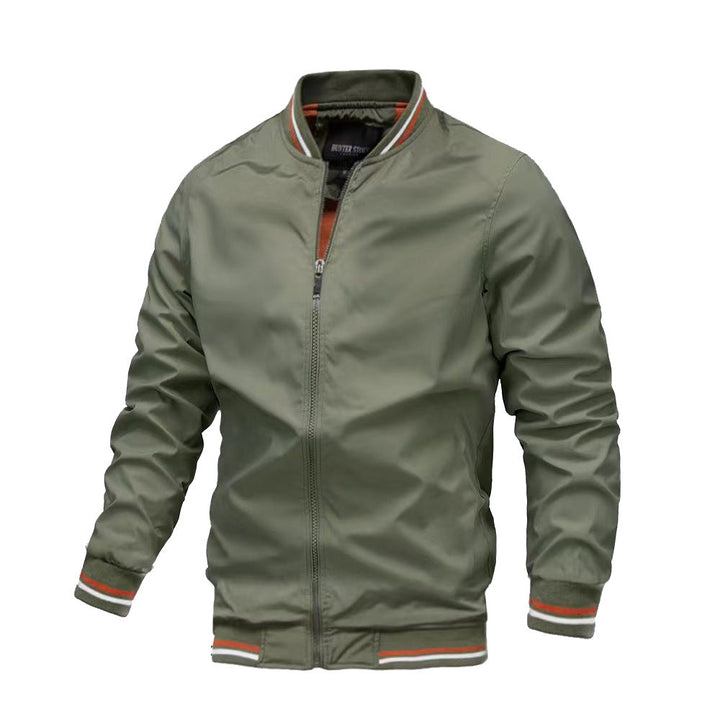 Taviero – Lightweight Bomber Jacket With Stand Collar