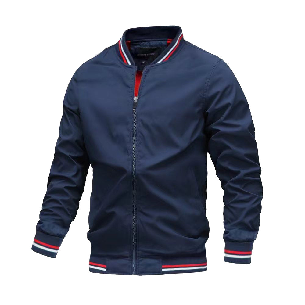 Taviero – Lightweight Bomber Jacket With Stand Collar