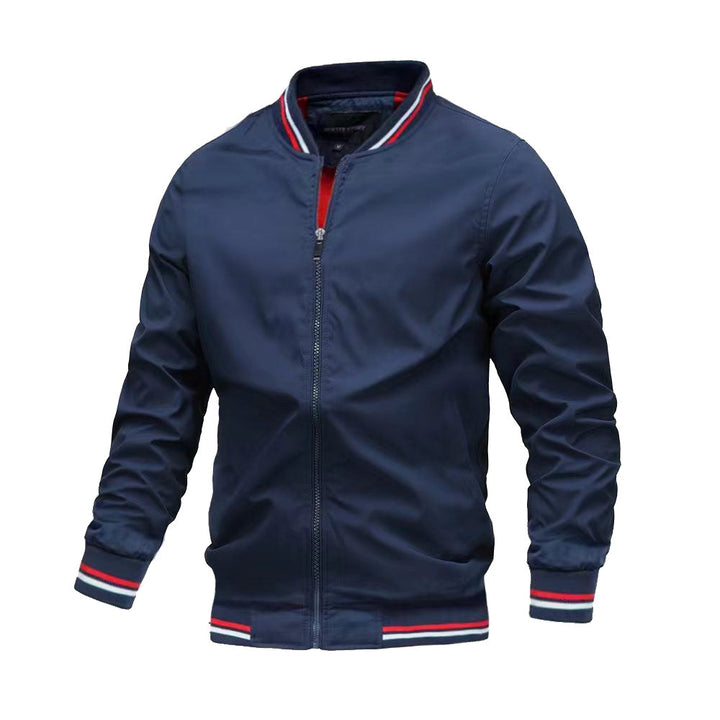 Taviero – Lightweight Bomber Jacket With Stand Collar