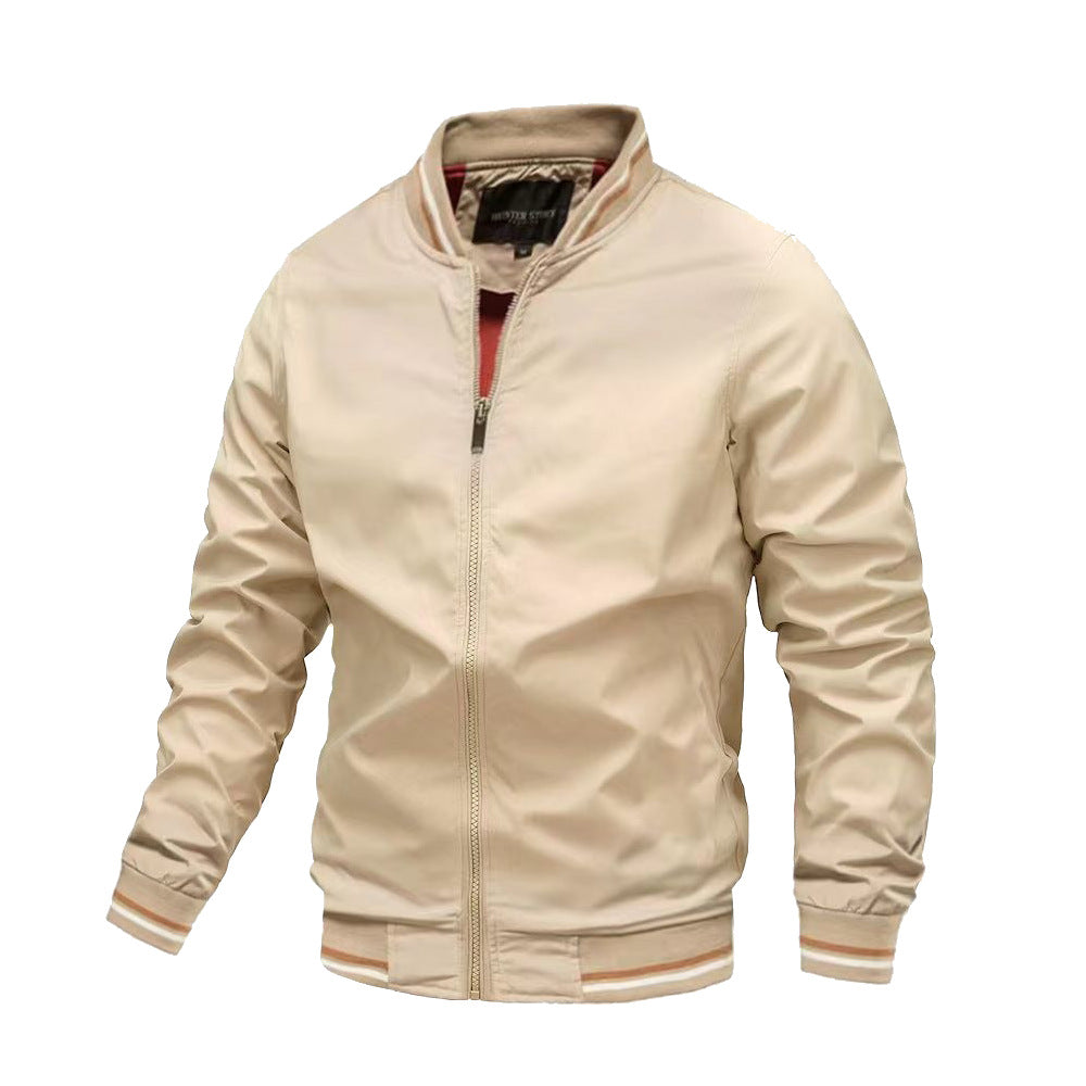 Taviero – Lightweight Bomber Jacket With Stand Collar