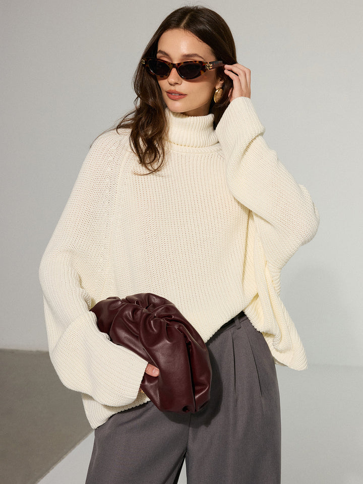 Malena | Trendy Roll Neck Jumper with Open Back for Women - Knitted Style, Comfortable and Trendy