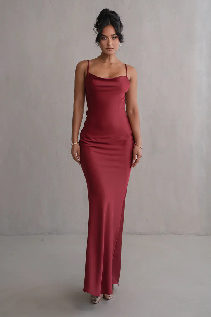 Concetta | Elegant Maxi Dress with Open Back and Cowl Neckline