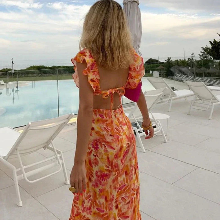 Juliette | Summer Dress with Print and Ruffles