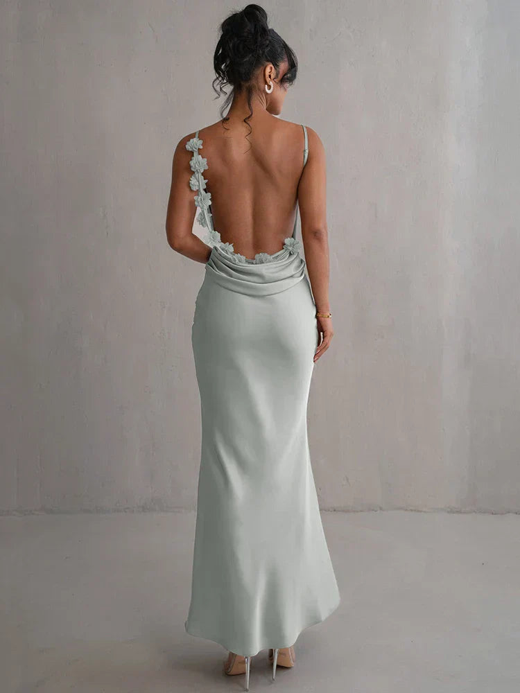 Concetta | Elegant Maxi Dress with Open Back and Cowl Neckline
