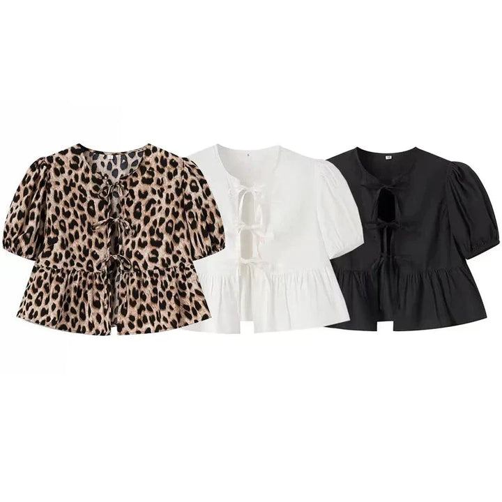 Maddy | Crop Top with Leopard Print or Plain
