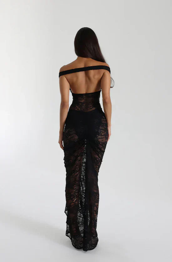 Oriana | Luxe Midi Dress in Lace – Elegant & Timeless Design