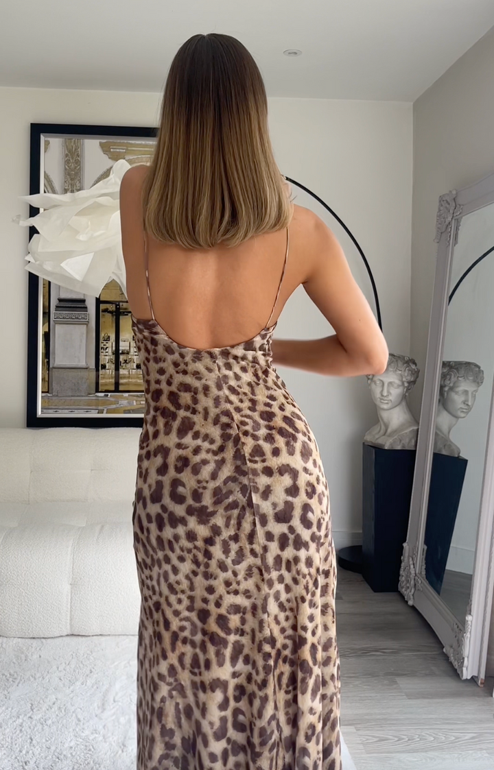 Merle | Maxi Dress with Leopard Print