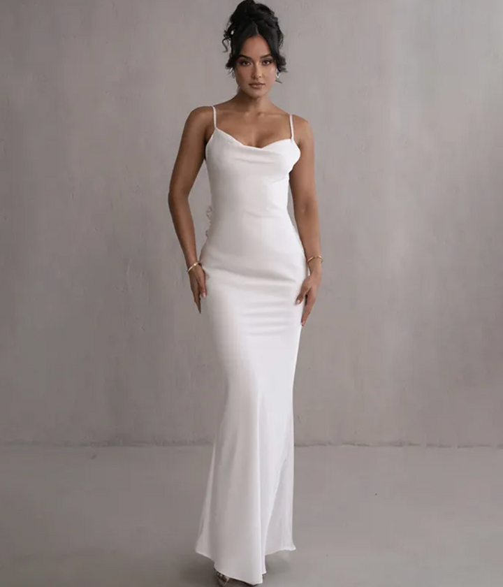 Concetta | Elegant Maxi Dress with Open Back and Cowl Neckline
