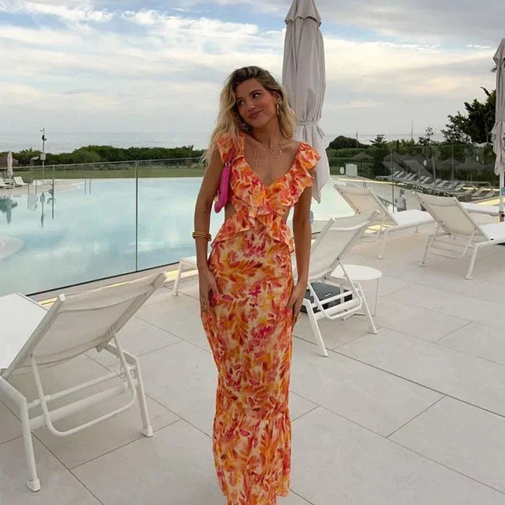 Juliette | Summer Dress with Print and Ruffles