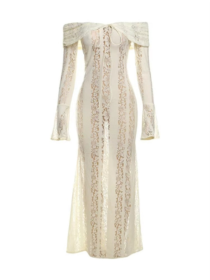 Suus | Luxe Off-Shoulder Maxi Dress in Lace