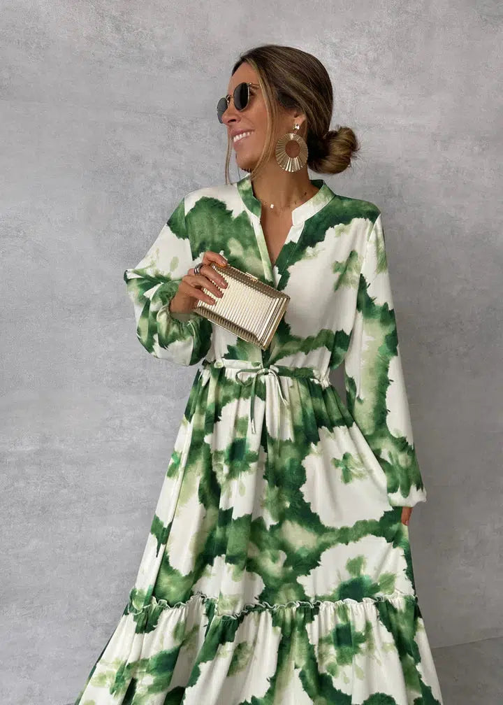 Odette | Bohemian Maxi Dress with V-Neck