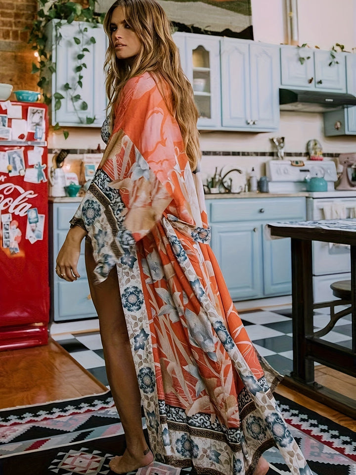 Tullia | Maxi Kimono for Women with Floral Print