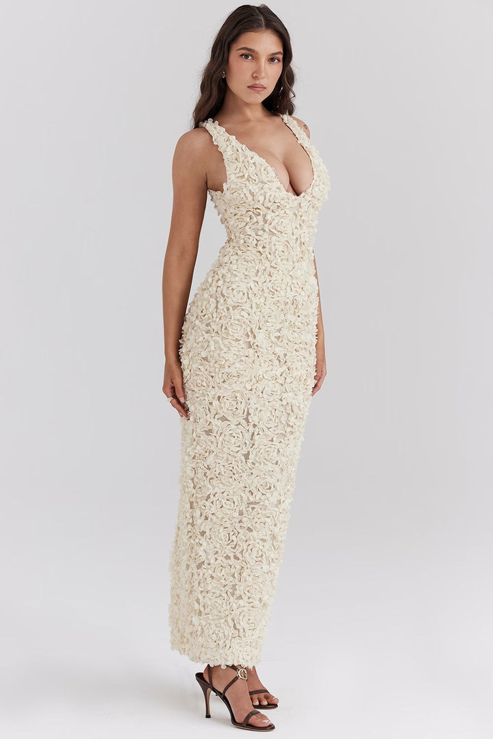 Giulia | Maxi Gala Dress with Rose Print
