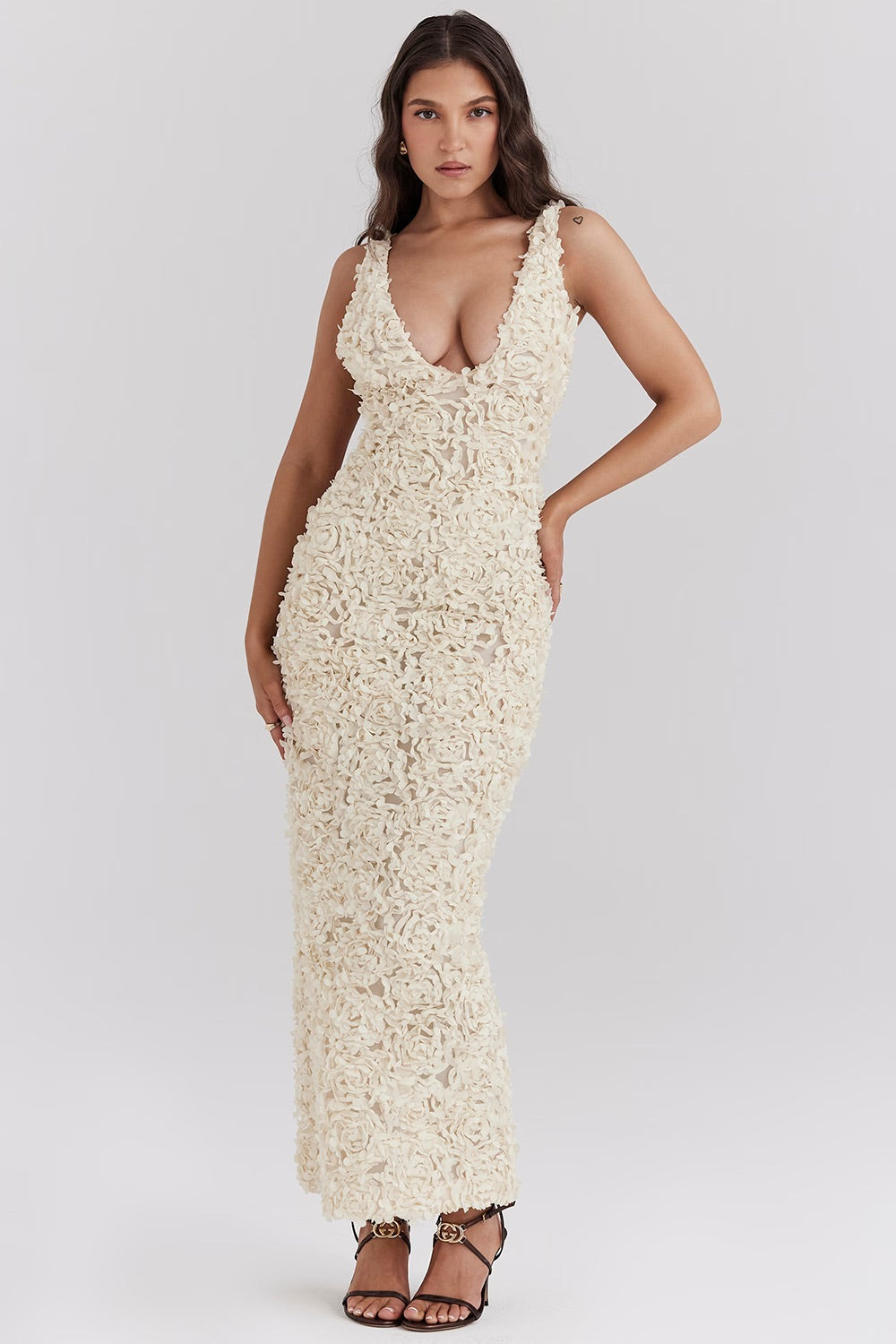 Giulia | Maxi Gala Dress with Rose Print