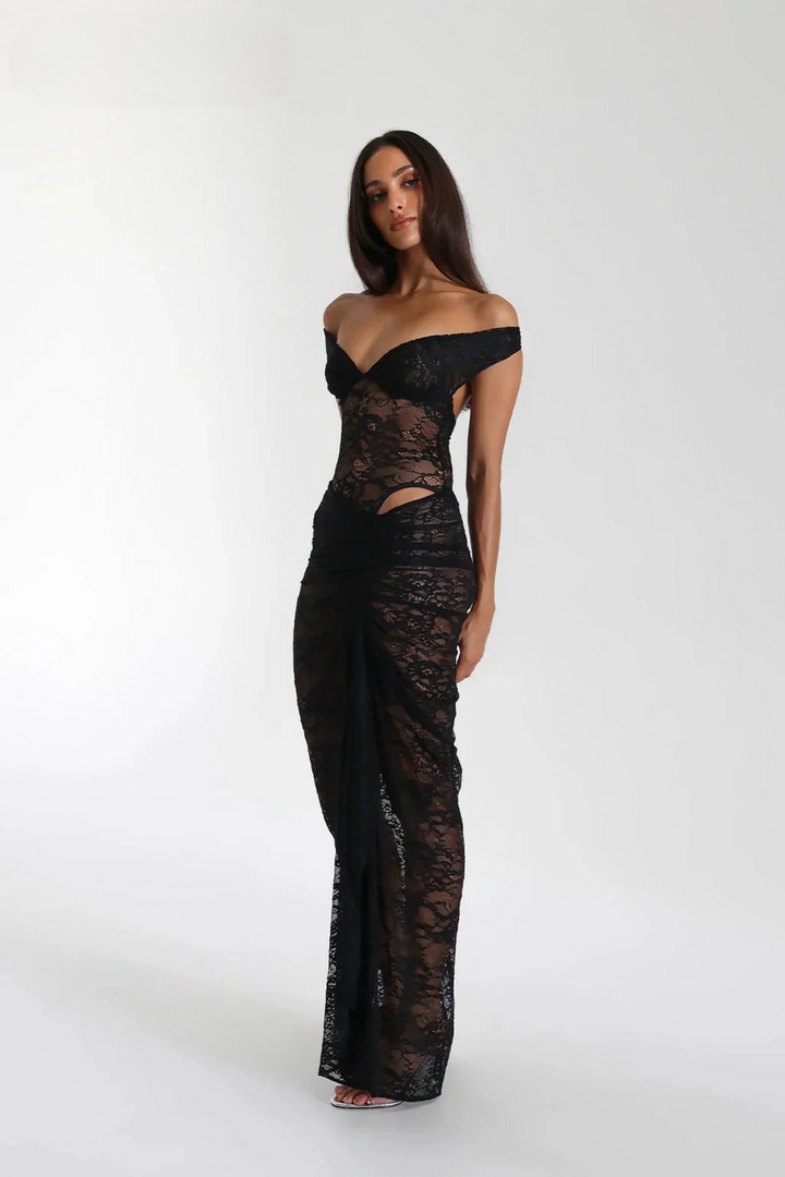 Oriana | Luxe Midi Dress in Lace – Elegant & Timeless Design