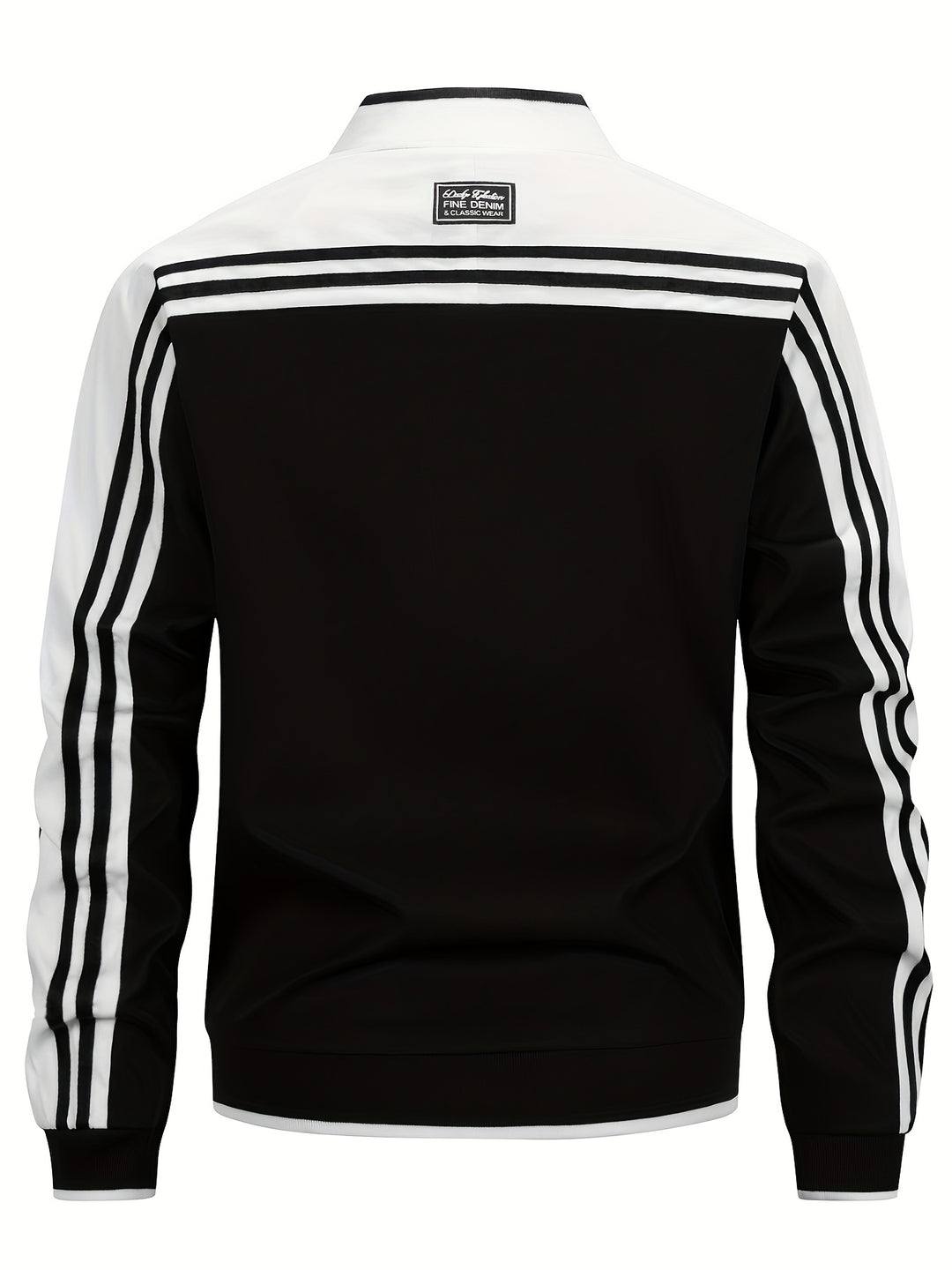Men’s Bomber Jacket – Baseball Collar with Striped Sleeves