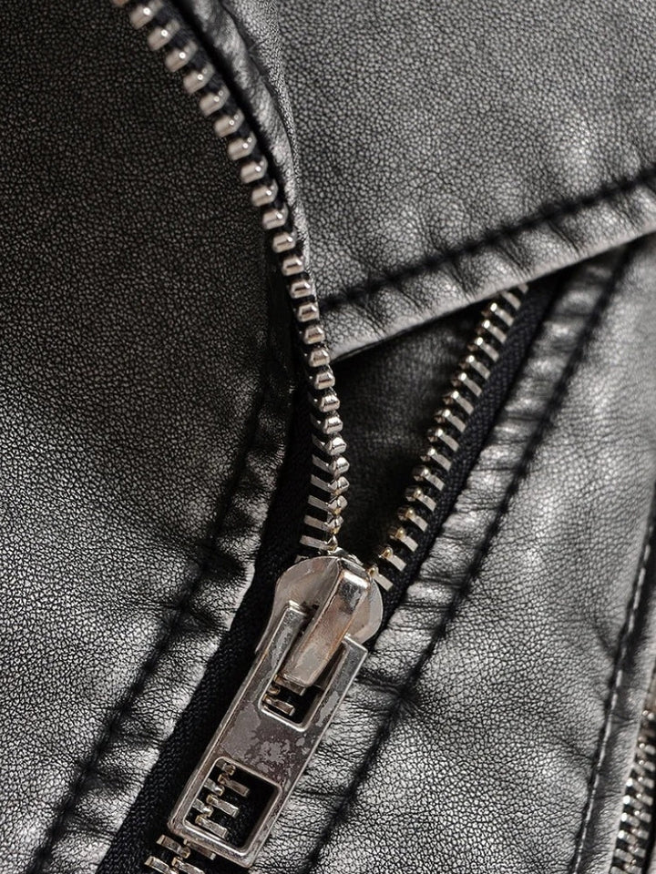 Charle | Grey Vegan Leather Jacket