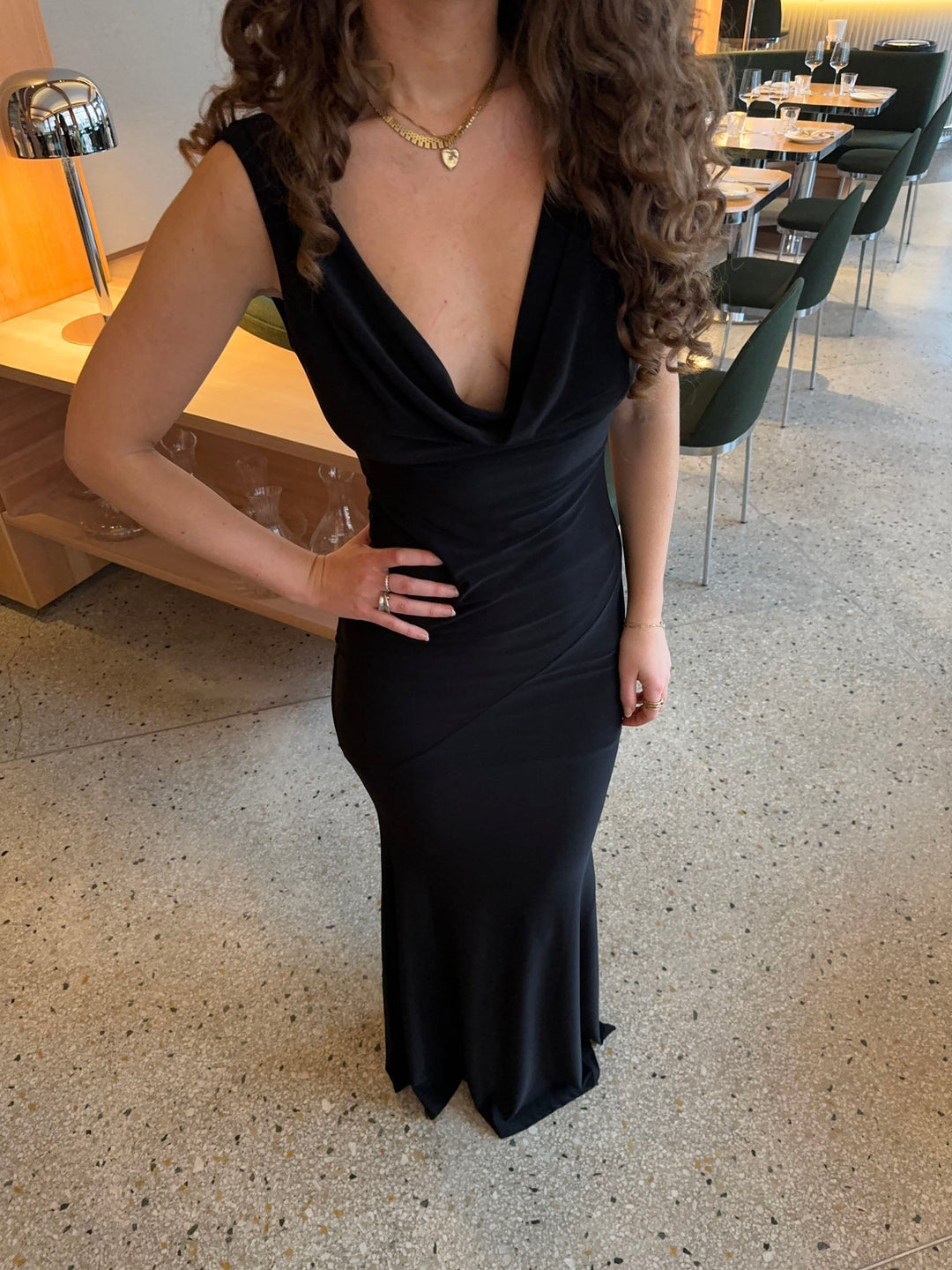 Zahra | Festive Sleeveless Maxi Dress with V-Neck
