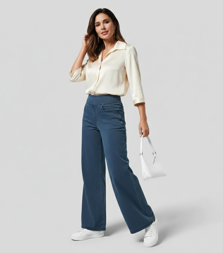 Evie | Comfy Elasticated Trousers with High Waist