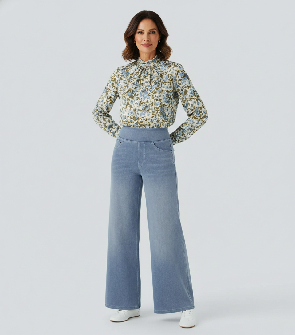 Evie | Comfy Elasticated Trousers with High Waist