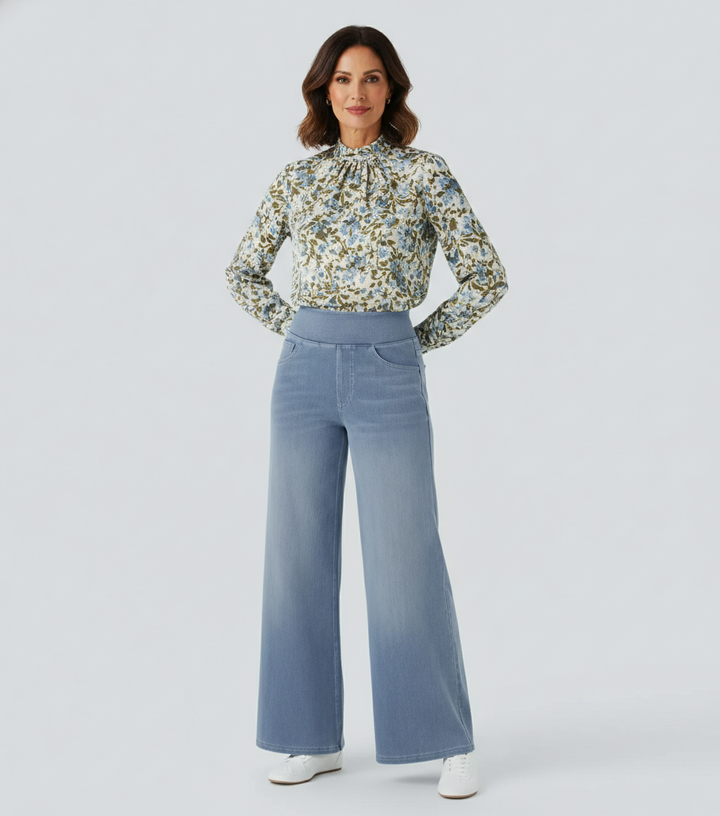 Evie | Comfy Elasticated Trousers with High Waist