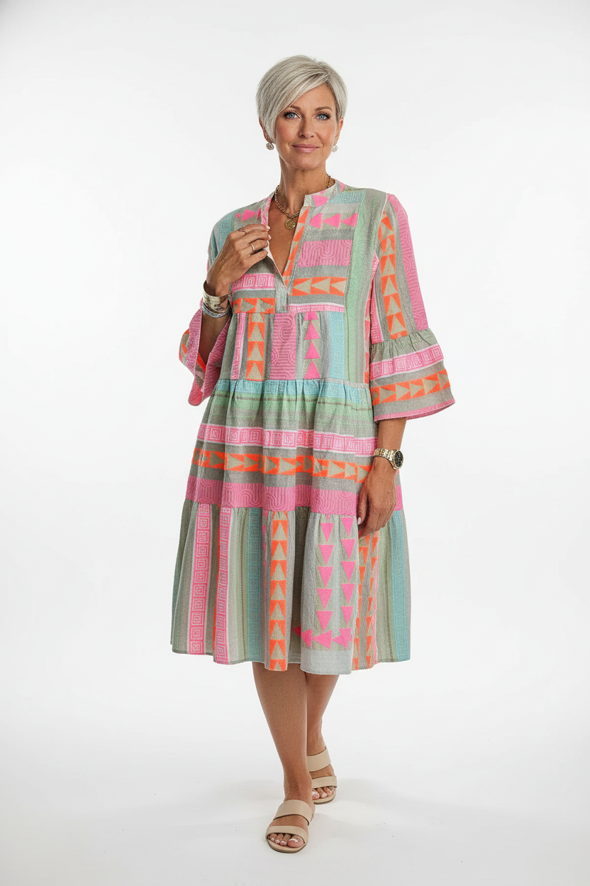 Lucy | Patterned Flowing Midi Dress