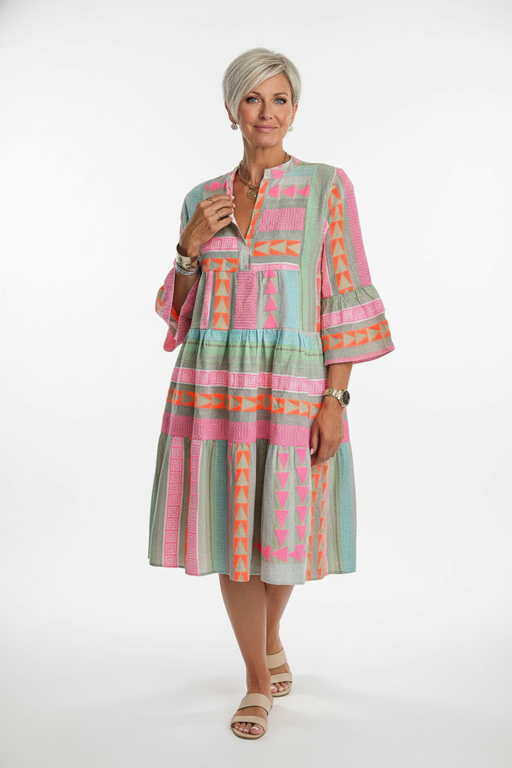 Lucy | Patterned Flowing Midi Dress