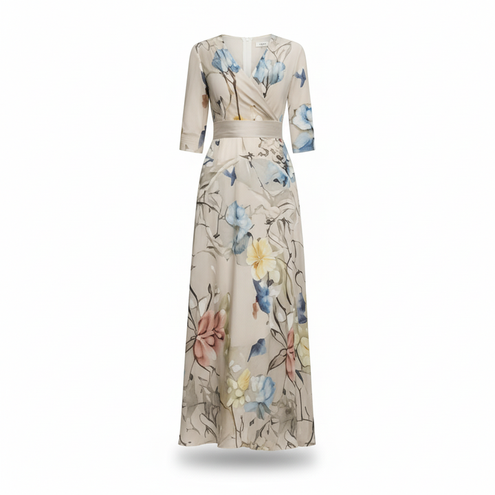 Lillian | Wrap-Style Flowing Maxi Dress