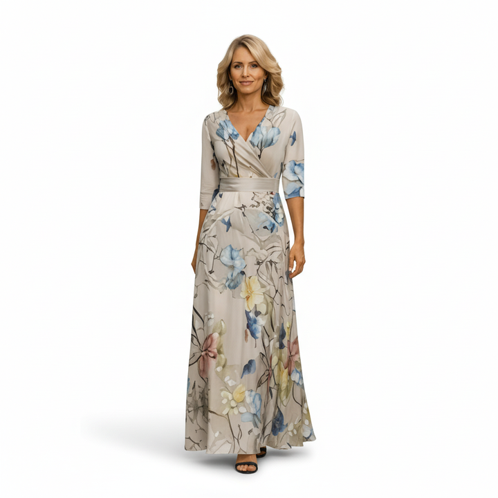 Lillian | Wrap-Style Flowing Maxi Dress