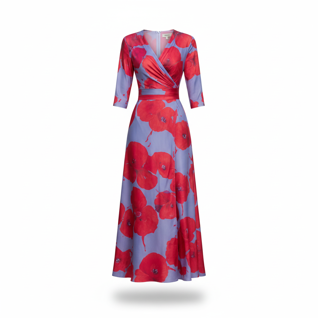 Lillian | Wrap-Style Flowing Maxi Dress