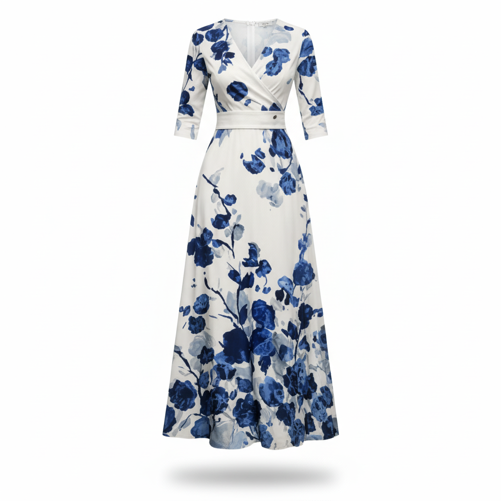 Lillian | Wrap-Style Flowing Maxi Dress