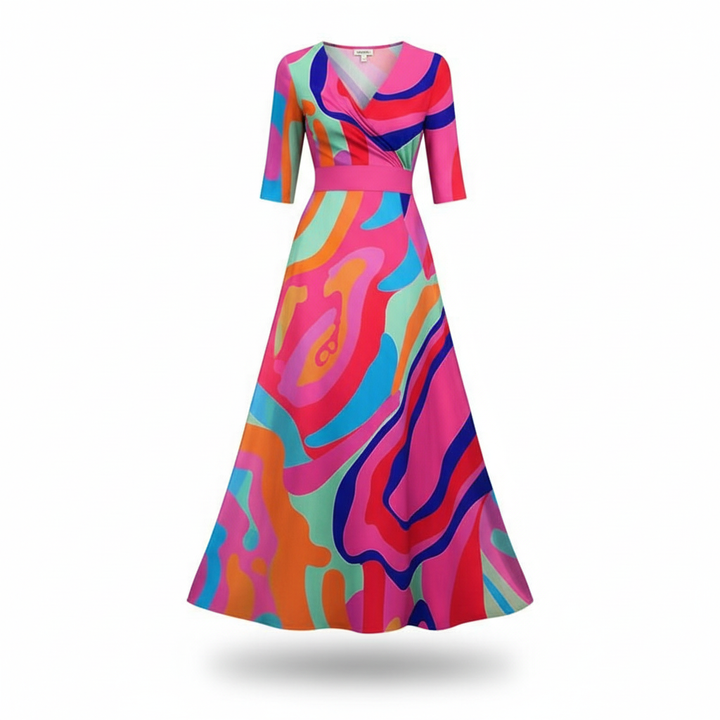 Lillian | Wrap-Style Flowing Maxi Dress