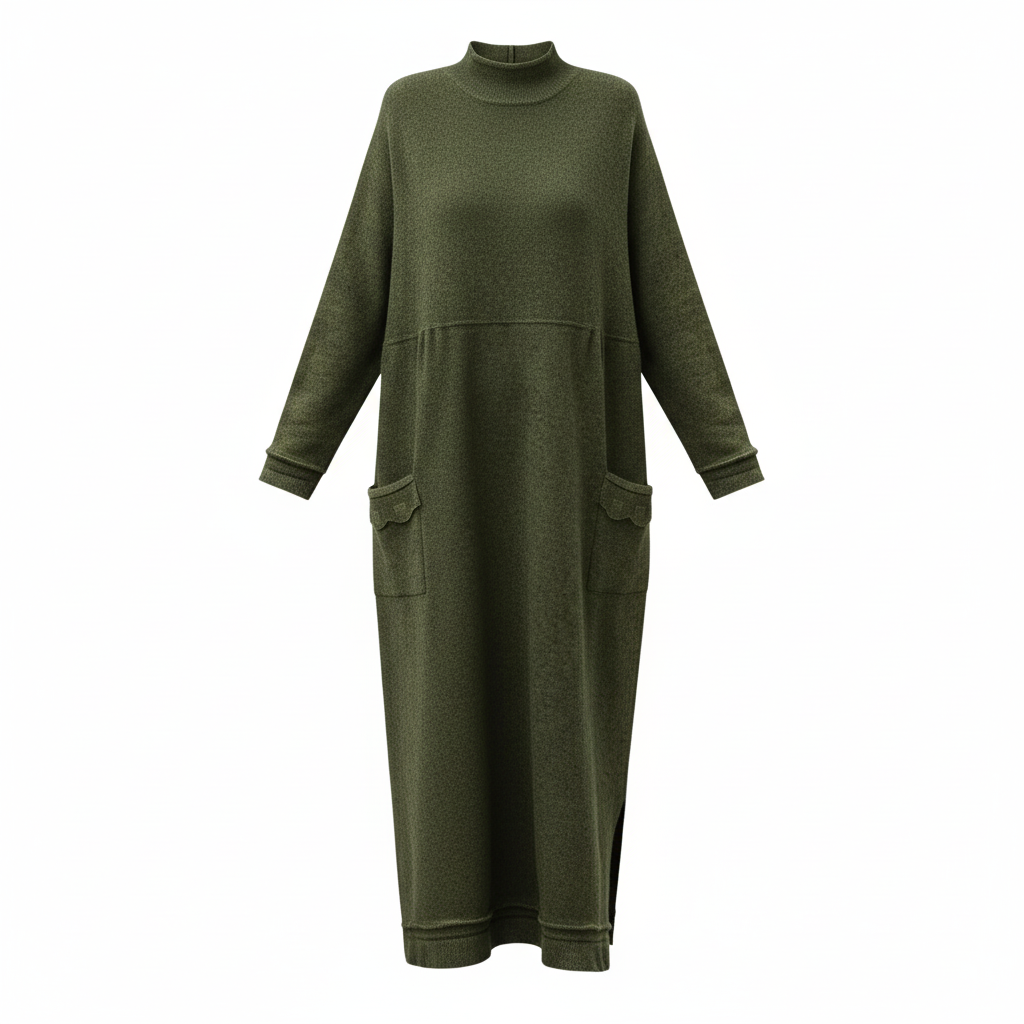 Mara Knitted Maxi Dress – Cozy Long Sleeve Oversized Winter Dress