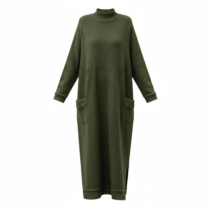 Mara Knitted Maxi Dress – Cozy Long Sleeve Oversized Winter Dress